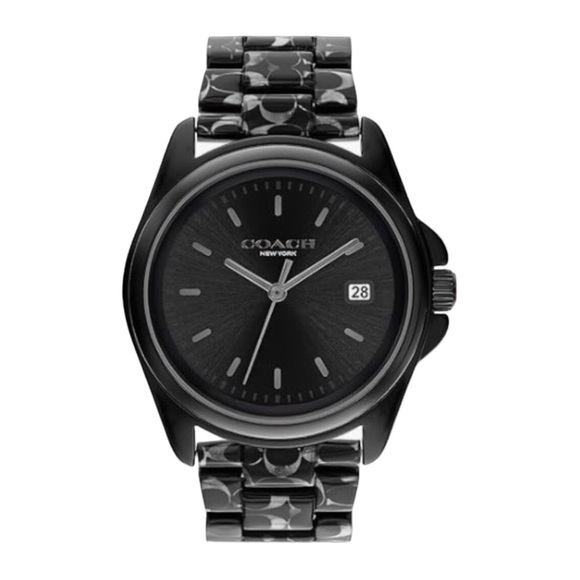 COACH Greyson Black Logo Women's Watch NWT - Picture 1 of 9